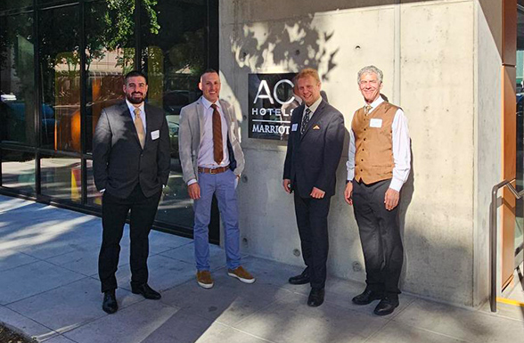 Members of the California hotel architect firm AXIS Architecture + Design attend the grand opening of the AC Hotel Sacramento, a select service hotel designed by AXIS